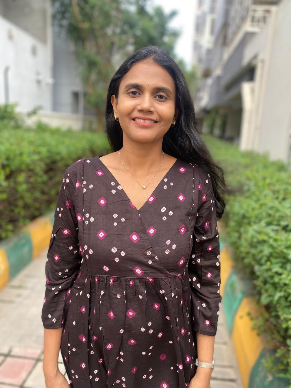 Brown Bandhani dress