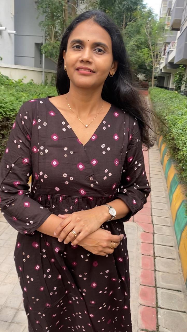 Brown Bandhani dress